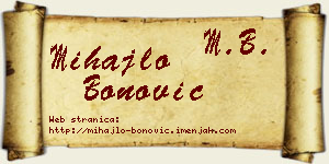 Mihajlo Bonović vizit kartica